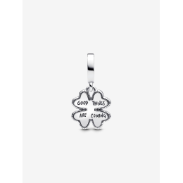 Le Charm pendentif Pandora, My Pandora 2025 Trèfle Pivotant en argent 925/1000 et métal doré or jaune 585/1000, 763624C01