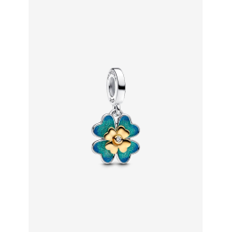 Charm pendentif Pandora, My Pandora 2025 Trèfle Pivotant en argent 925/1000 et métal doré or jaune 585/1000, 763624C01