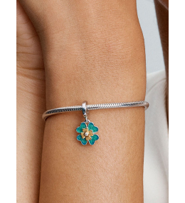 Le Charm pendentif Pandora, My Pandora 2025 Trèfle Pivotant en argent 925/1000 et métal doré or jaune 585/1000, 763624C01