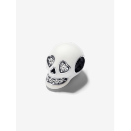 Le Charm Pandora Moments, Luminescent tête de mort scintillante en argent 925/1000, 792811C01