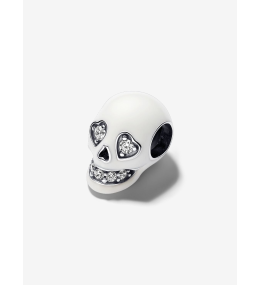 Le Charm Pandora Moments, Luminescent tête de mort scintillante en argent 925/1000, 792811C01