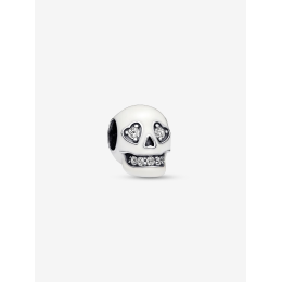 Charm Pandora Moments, Luminescent tête de mort scintillante en argent 925/1000, 792811C01