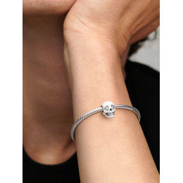 Le Charm Pandora Moments, Luminescent tête de mort scintillante en argent 925/1000, 792811C01