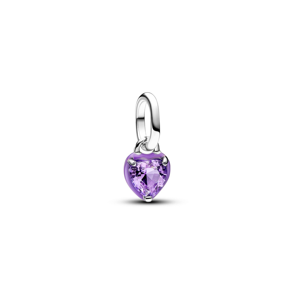 Mini dangle pendentif Pandora Me, coeur chakra violet en argent 925/1000, 793042C04