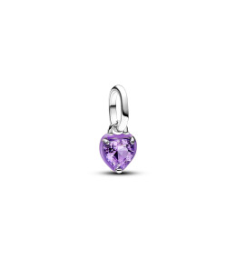 Mini dangle pendentif Pandora Me, coeur chakra violet en argent 925/1000, 793042C04