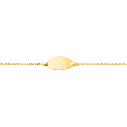 La Gourmette bébé or jaune 375/1000, mailles gourmette barrées, by Stauffer