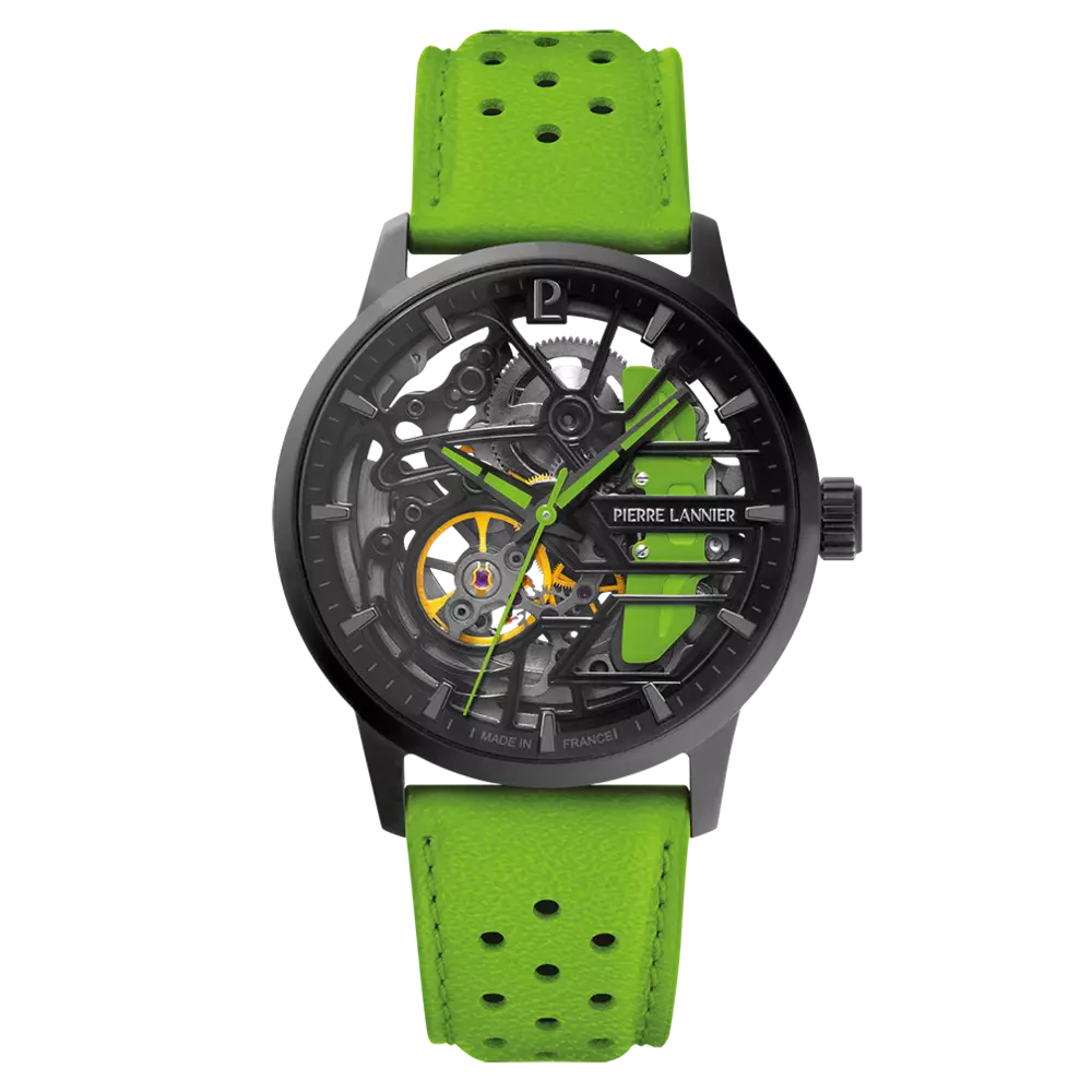 Montre femme Pierre Lannier, PADDOCK (verte), Automatique cuir, 145G877