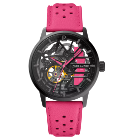 Montre femme Pierre Lannier, PADDOCK (rose), Automatique cuir, 145G895