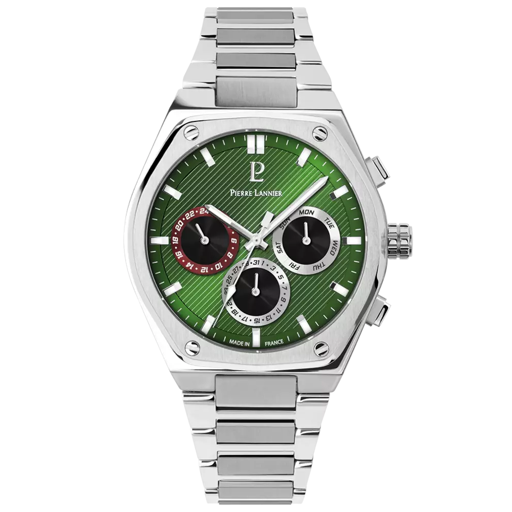 Montre Homme Pierre Lannier COPILOTE, multifonctions acier, 230F171