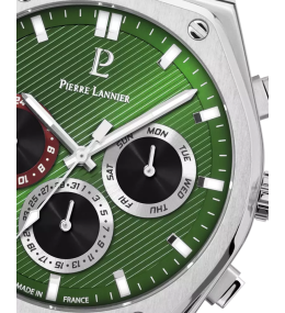 La Montre Homme Pierre Lannier COPILOTE, multifonctions acier, 230F171