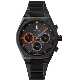 Montre Homme Pierre Lannier COPILOTE, multifonctions acier PVD noir, 231J439