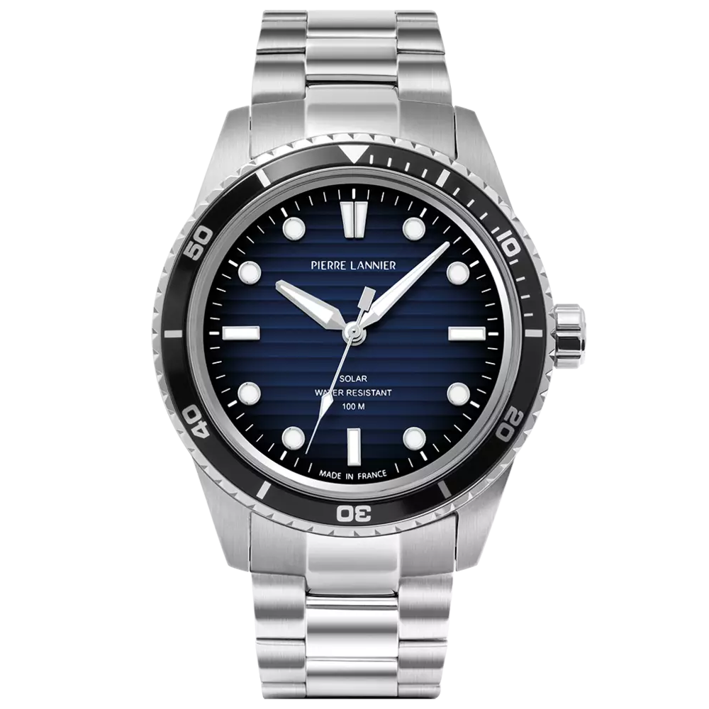 Montre Homme Pierre Lannier INTI, Solaire acier, 244H161
