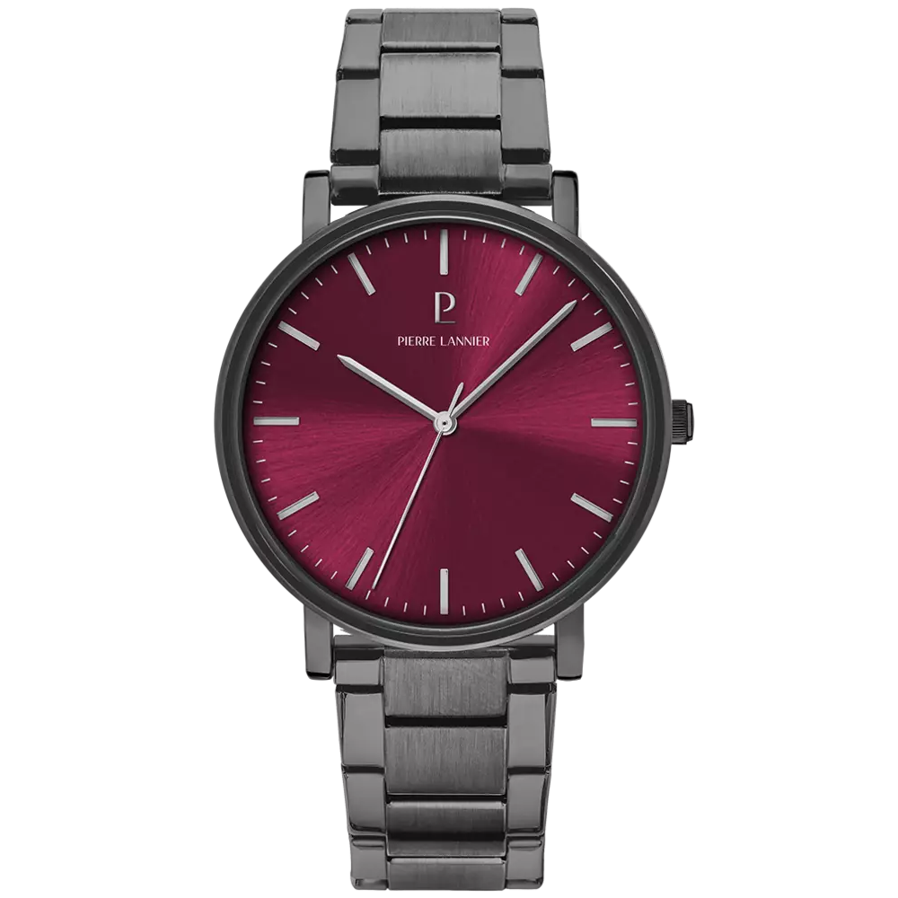Montre Homme Pierre Lannier ESSENTIAL, acier PVD gris, 252G459