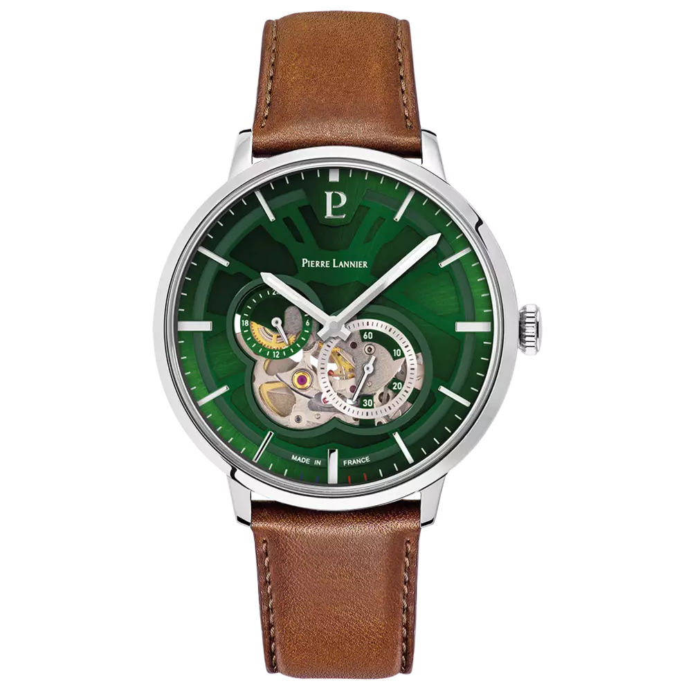 Montre homme Pierre Lannier TRIO, Automatique cuir, 334B174