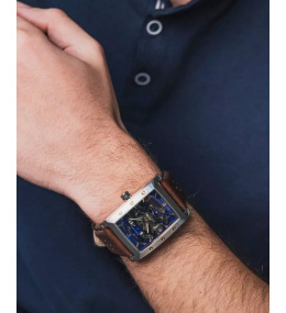 La Montre homme Pierre Lannier HECTOR, Automatique cuir, 342A164