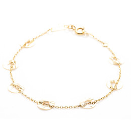 Bracelet or jaune 375/1000, motifs 7 ronds froissés, by Stauffer