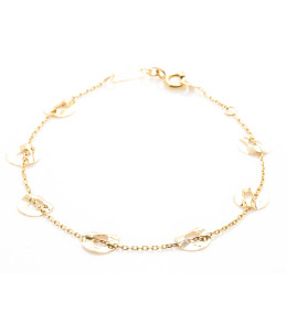 Bracelet or jaune 375/1000, motifs 7 ronds froissés, by Stauffer
