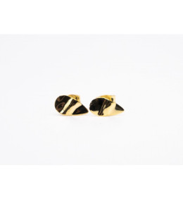 Boucles d'oreilles or jaune 375/1000, motifs poires froissées, by Stauffer