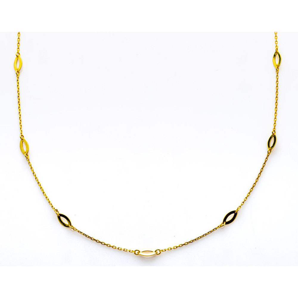Collier or jaune 375/1000, motifs navettes ajourées, by Stauffer