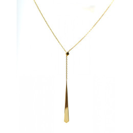 Collier en Y or jaune 375/1000, motifs cravate, by Stauffer
