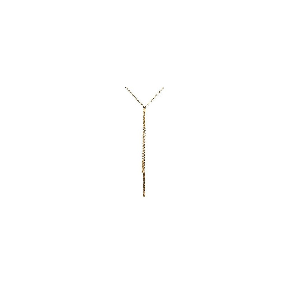 Collier en Y or jaune 375/1000, fils grunges, by Stauffer