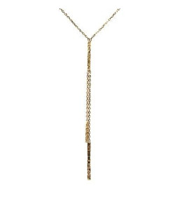 Collier en Y or jaune 375/1000, fils grunges, by Stauffer