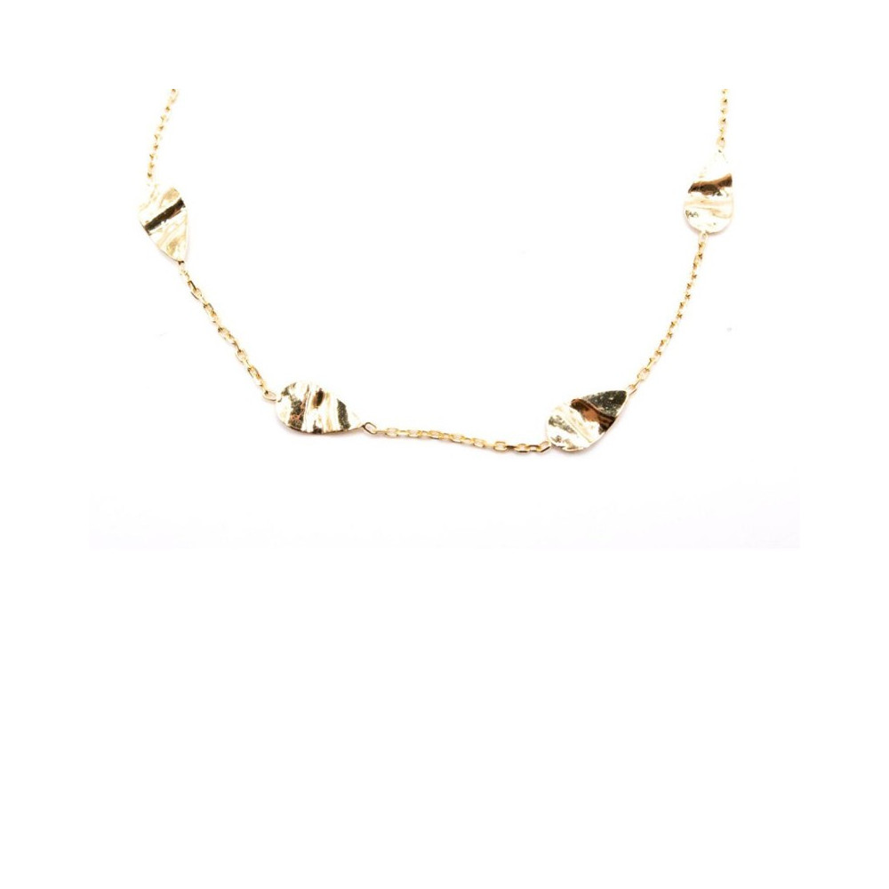 Collier or jaune 375/1000, motifs gouttes froissées, by Stauffer