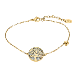 Le Bracelet femme, Motif Arbre de vie, Lotus Style, Acier PVD jaune, LS2225-2/5