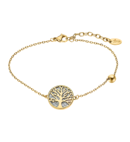 Le Bracelet femme, Motif Arbre de vie, Lotus Style, Acier PVD jaune, LS2225-2/5
