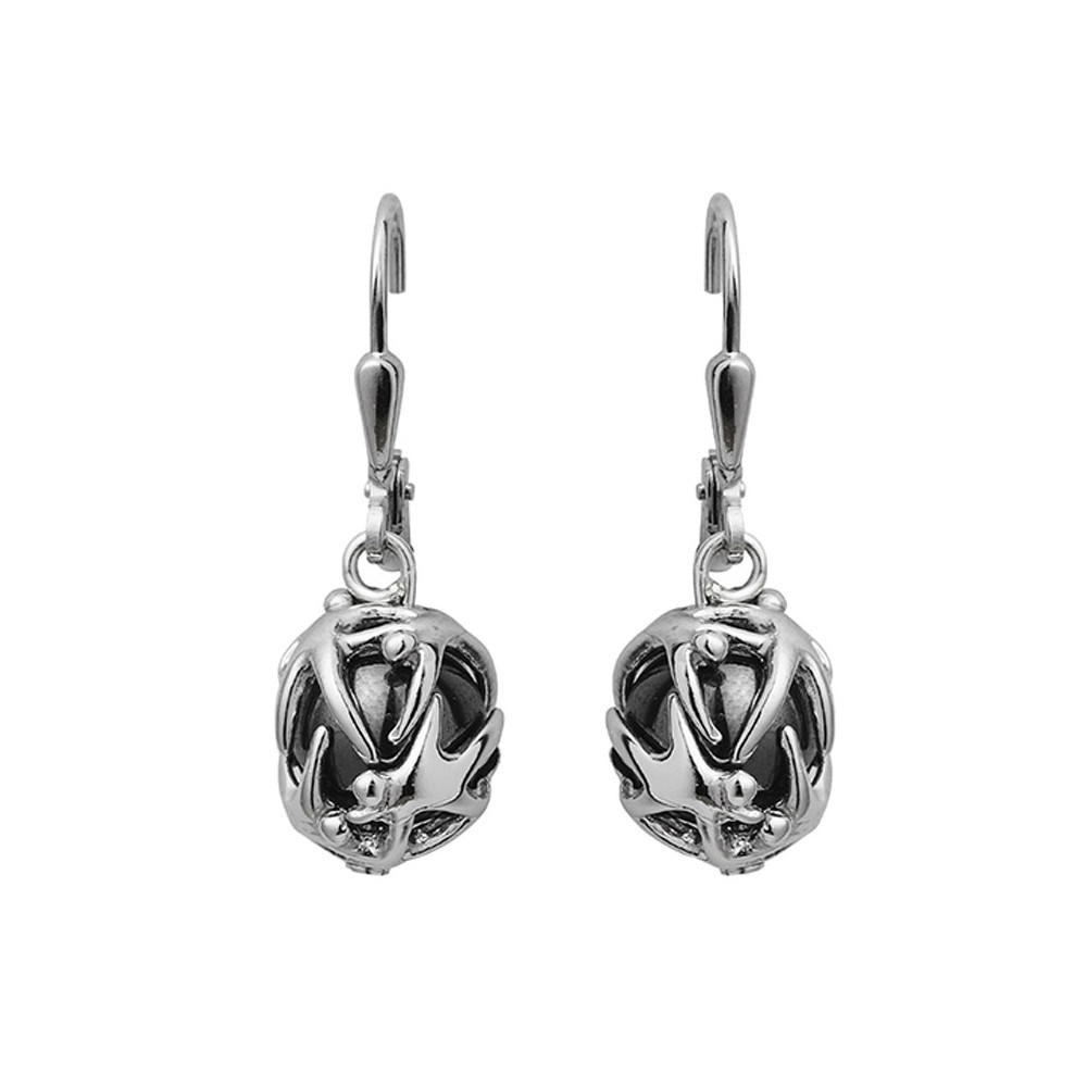 Boucles d'oreilles pendantes Jourdan Bijoux Lantia, argent 925/1000 et Hématite ABR 034