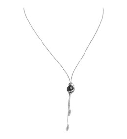 Collier forme Y Jourdan Bijoux Dune, hématite et argent 925/1000, ABR 035