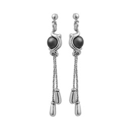 Boucles d'oreilles pendantes Jourdan Bijoux Dune, argent 925/1000 et Hématite ABR 036