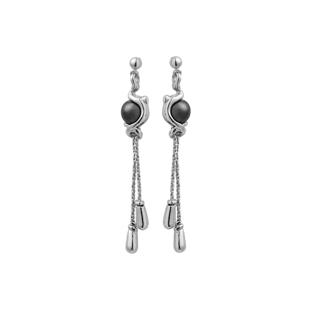 Boucles d'oreilles pendantes Jourdan Bijoux Dune, argent 925/1000 et Hématite ABR 036