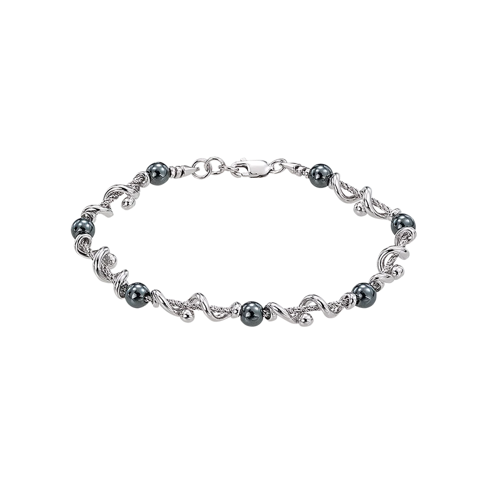 Bracelet Jourdan Bijoux Koré, argent 925/1000 et Hématite AJS 040