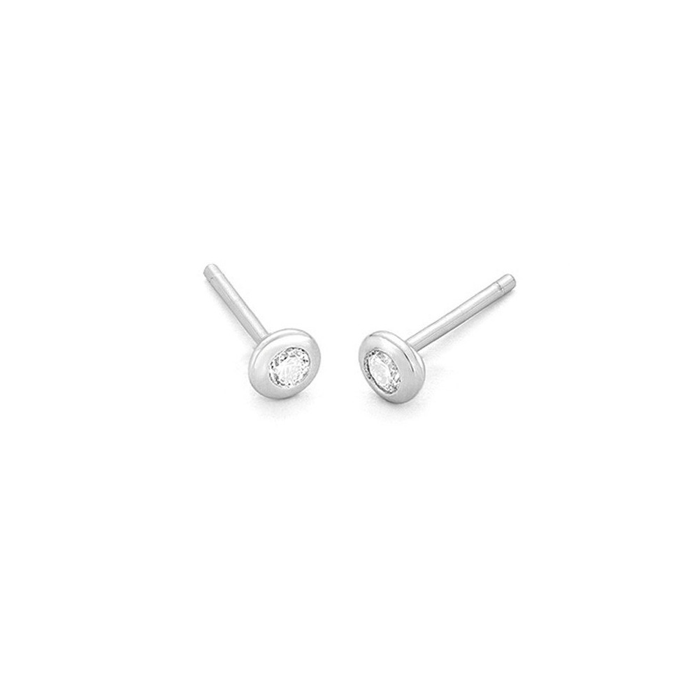 Boucles d'oreilles or gris 750/1000 et diamants 0,05 carat by Stauffer