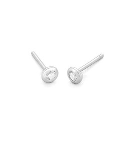 Boucles d'oreilles or gris 750/1000 et diamants 0,05 carat by Stauffer