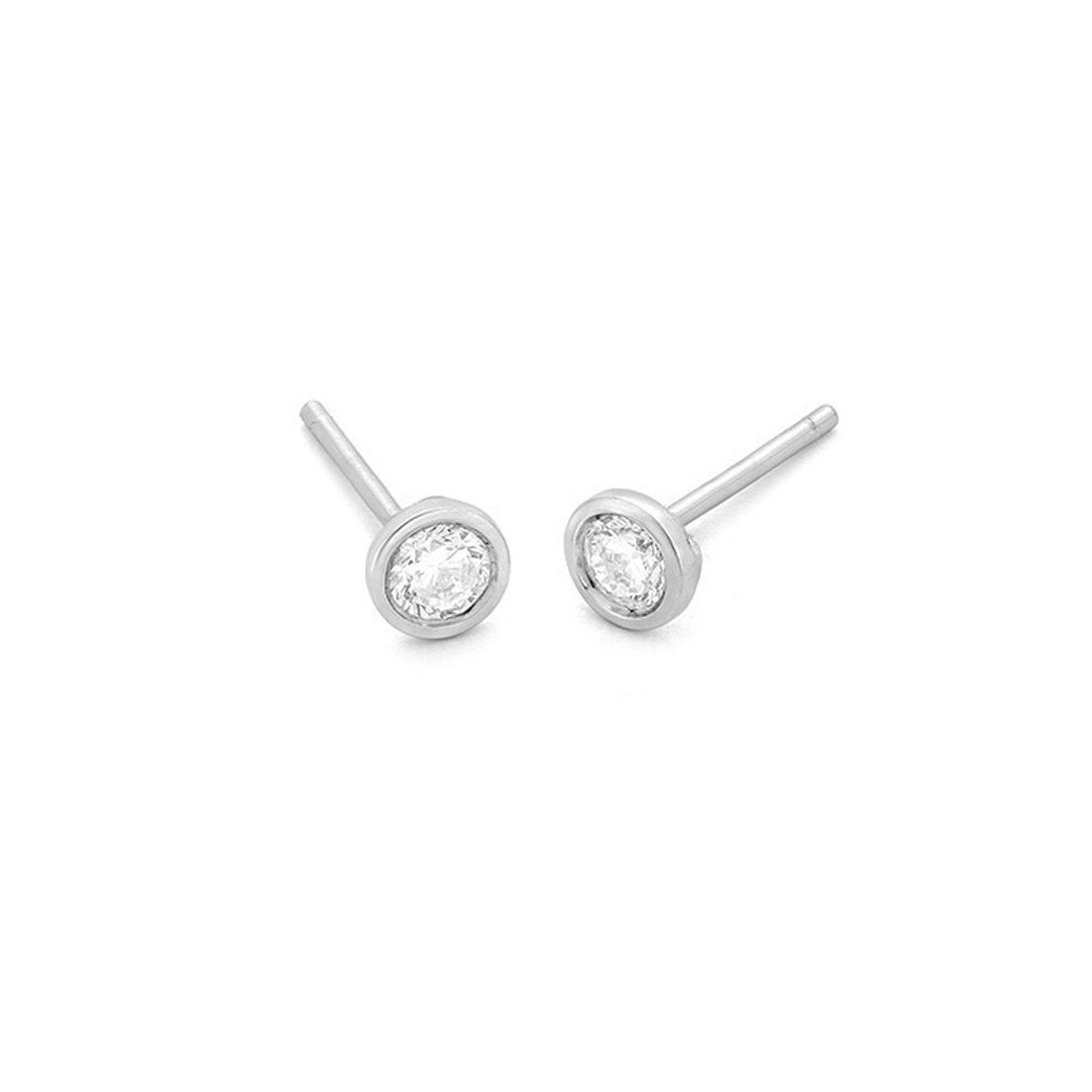 Boucles d'oreilles or gris 750/1000 et diamants 0,50 carat by Stauffer