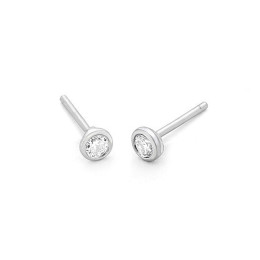 Boucles d'oreilles or gris 750/1000 et diamants 0,10 carat by Stauffer