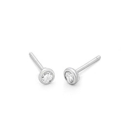 Boucles d'oreilles or gris 750/1000 et diamants 0,10 carat by Stauffer