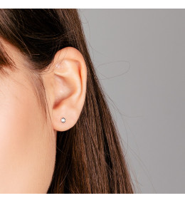 Boucles d'oreilles or gris 750/1000 et diamants 0,10 carat by Stauffer
