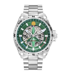 Montre Homme Patrouille De France Athos 8, Automatique, acier et cadran vert 668142