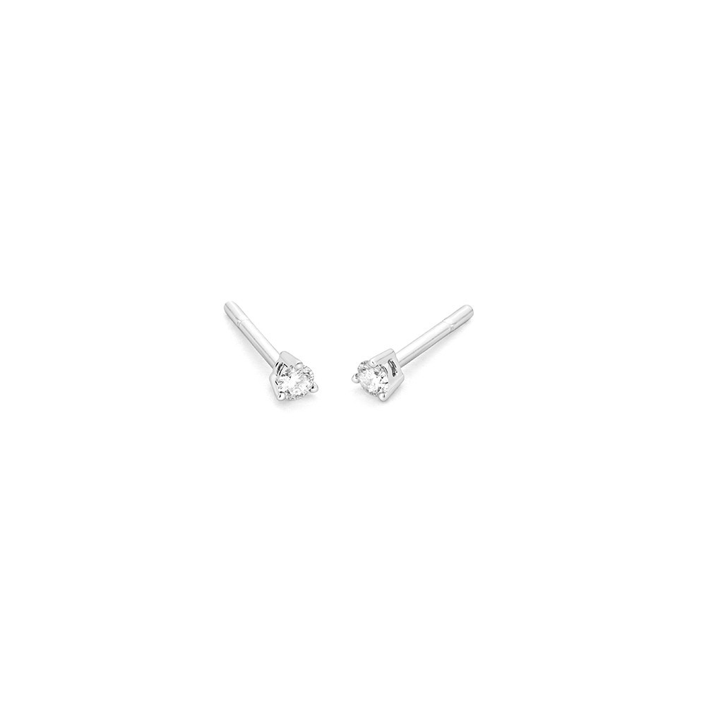 Boucles d'oreilles or gris 750/1000 et diamants 0,10 carat by Stauffer