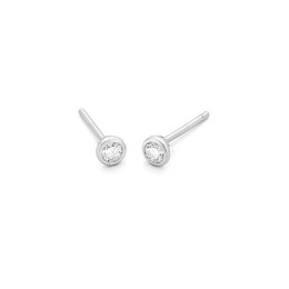 Boucles d'oreilles or gris 750/1000 et diamants 0,15 carat by Stauffer