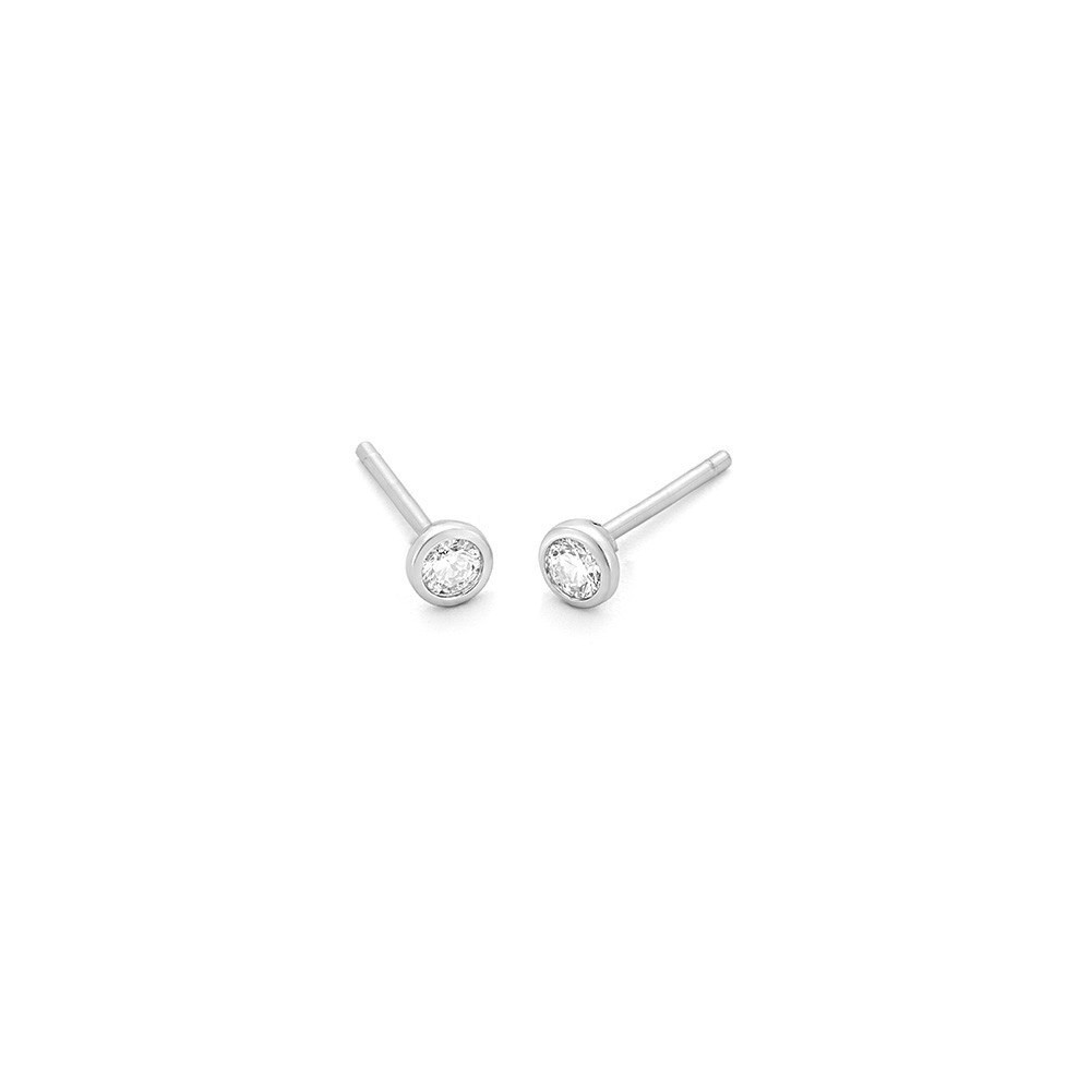 Boucles d'oreilles or gris 750/1000 et diamants 0,15 carat by Stauffer