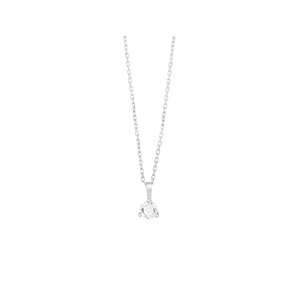 Collier or gris 750/1000 et diamants 0,10 carat by Stauffer