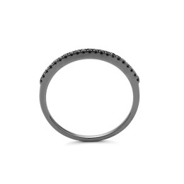 Alliance or gris PVD noir 750/1000 et diamants noirs 0,10 carat taille brillant by Stauffer