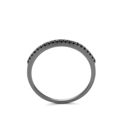 Alliance or gris PVD noir 750/1000 et diamants noirs 0,10 carat taille brillant by Stauffer
