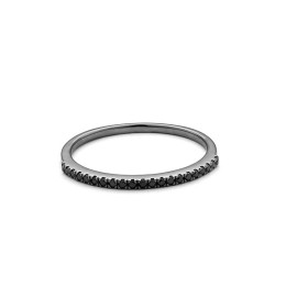 Alliance or gris PVD noir 750/1000 et diamants noirs 0,10 carat taille brillant by Stauffer