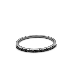 Alliance or gris PVD noir 750/1000 et diamants noirs 0,10 carat taille brillant by Stauffer