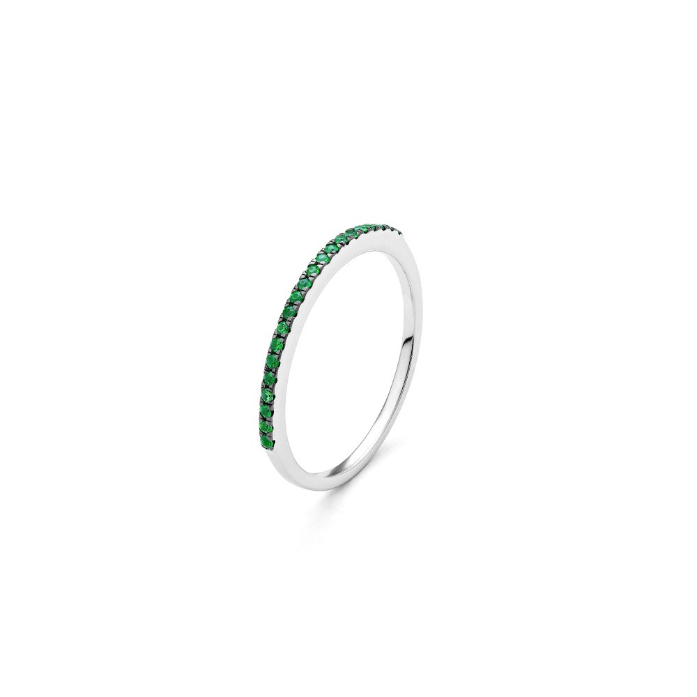 Alliance or gris 750/1000 et Tsavorite 0,12 carat taille brillant by Stauffer